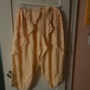 Free People Peach Ruffle Harem Pants